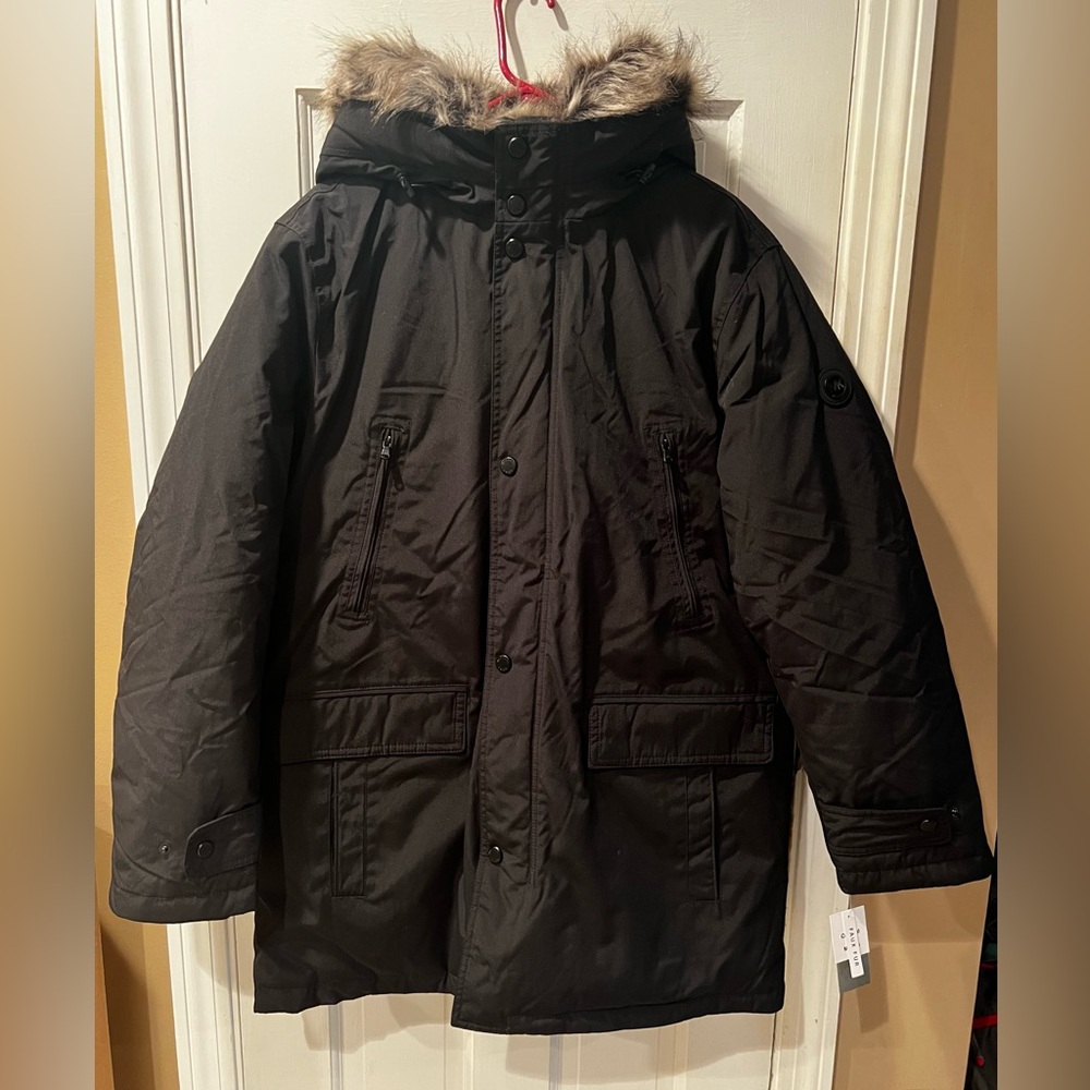 Michael Kors Men's Hooded Snorkel Parka, Black, 883661672560 - Picture 3 of 11